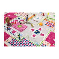 Play House 3-D Play Rug, Pink Medium