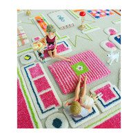 Play House 3-D Play Rug, Pink Medium