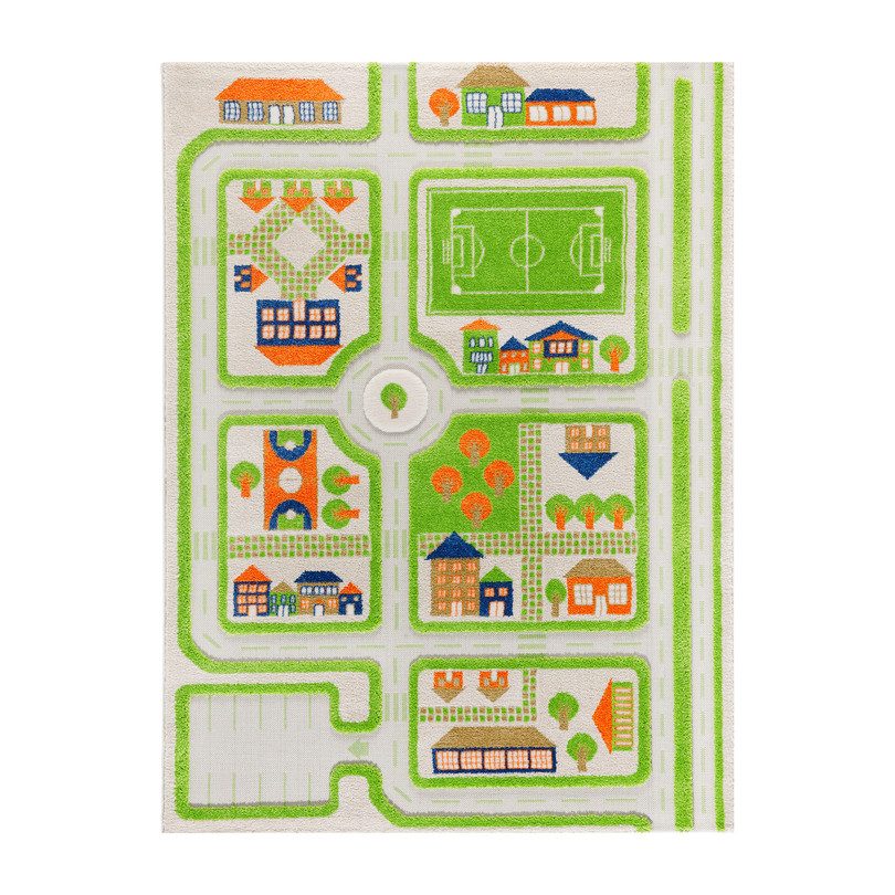 Traffic 3-D Play Rug, Green Large Traffic 3-D Play Rug, Green Large