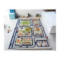 Traffic 3-D Play Rug, Blue XL