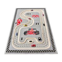 Racer Play Rug, Grey 134 x 180