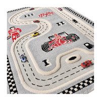 Racer Play Rug, Grey 134 x 180