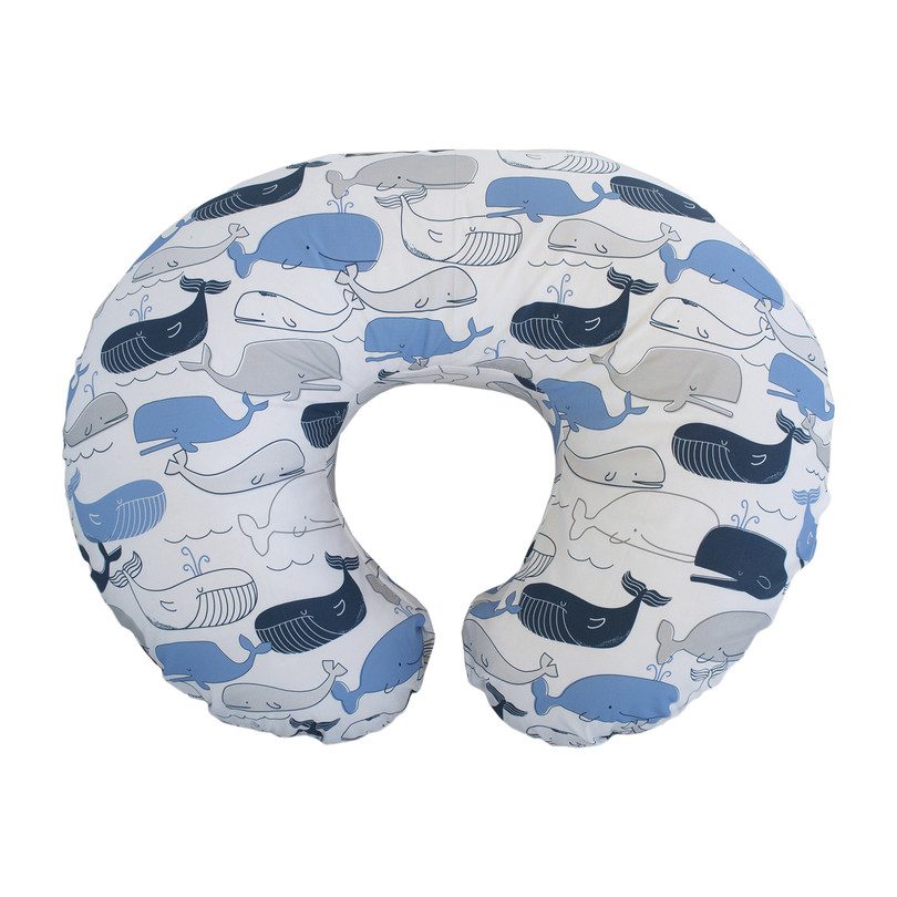 Boppy Slipcovered Pillows Big Whales Blue Grey Highchairs