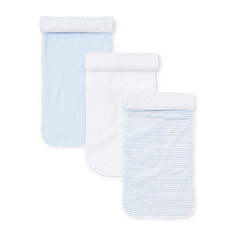3pc Striped Burp Cloth Set, Blue 3pc Striped Burp Cloth Set, Blue