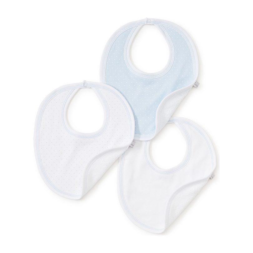 3pc Dotted Bib Set, Blue 3pc Dotted Bib Set, Blue