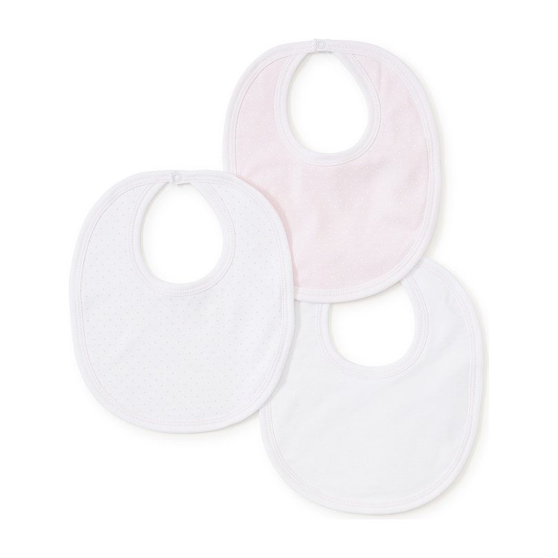 3pc Dotted Bib Set, Pink 3pc Dotted Bib Set, Pink