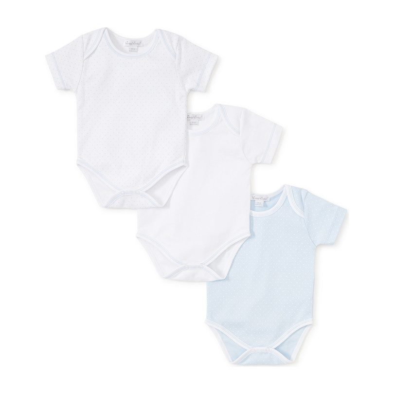 3pc Dotted Onesie Set, Blue 3pc Dotted Onesie Set, Blue