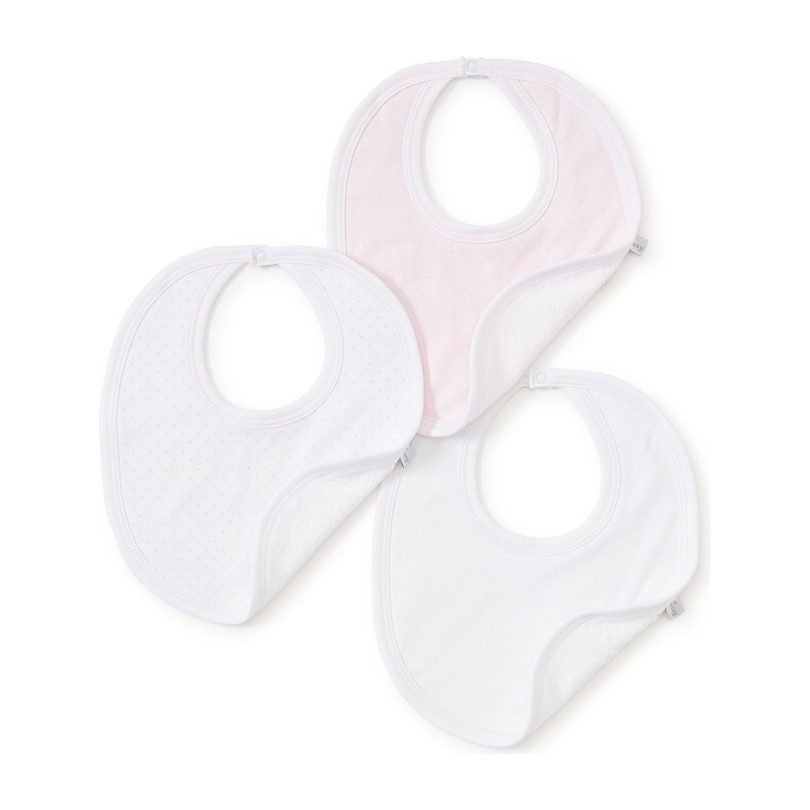 3pc Dotted Bib Set, Pink 3pc Dotted Bib Set, Pink