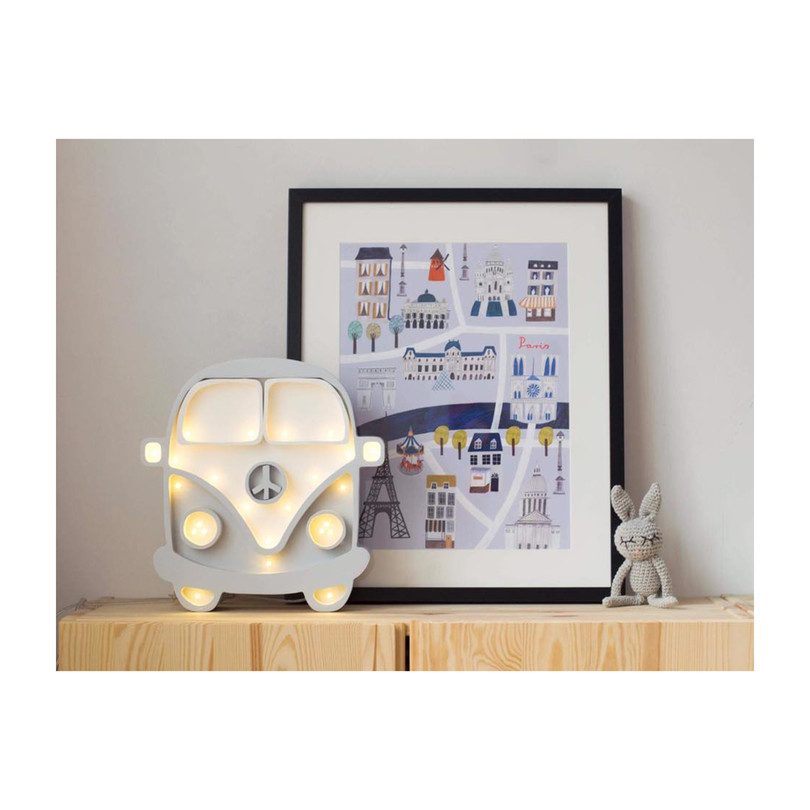 Van Lamp, White & Grey Van Lamp, White & Grey