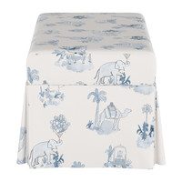 Skirted Storage Bench, Malin Toile Blue