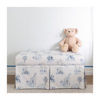 Skirted Storage Bench, Malin Toile Blue