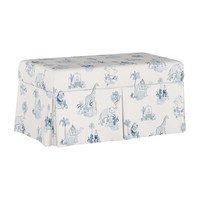 Skirted Storage Bench, Malin Toile Blue