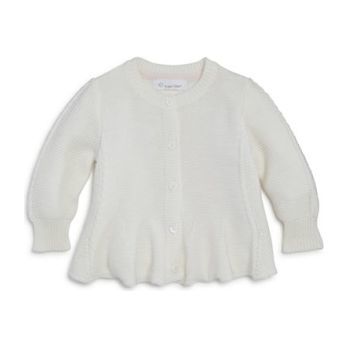 Seed Stitch Swing Cardigan, White Seed Stitch Swing Cardigan, White