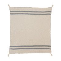 Striped Knitted Blanket, Grey