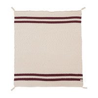 Striped Knitted Blanket, Burgundy