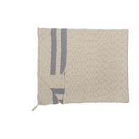 Striped Knitted Blanket, Grey