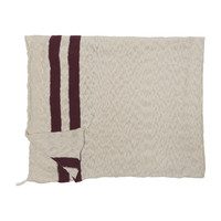 Striped Knitted Blanket, Burgundy