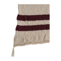 Striped Knitted Blanket, Burgundy