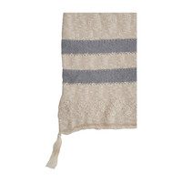 Striped Knitted Blanket, Grey