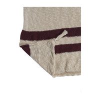Striped Knitted Blanket, Burgundy