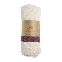 Striped Knitted Blanket, Burgundy