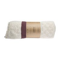 Striped Knitted Blanket, Burgundy