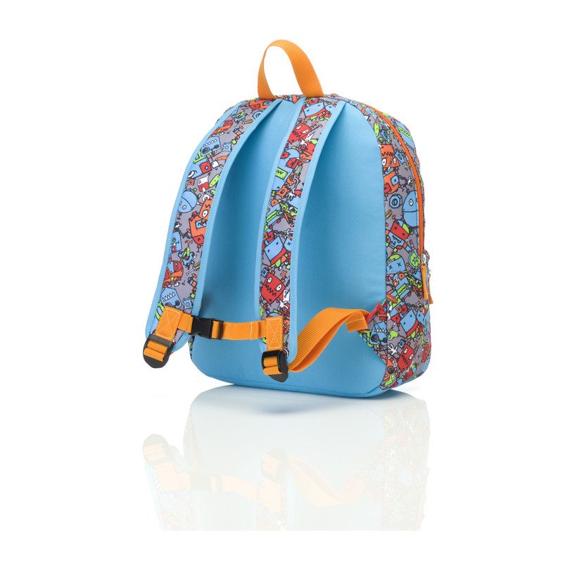 Junior Backpack, Robot Blue - Bags - Maisonette