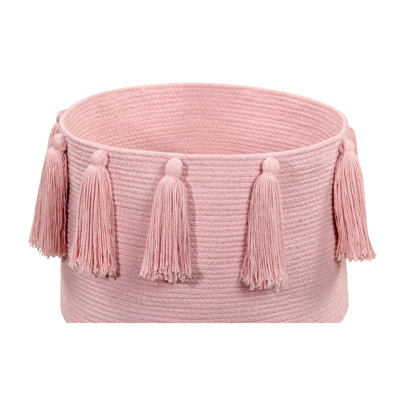 Tassels Basket, Pink Tassels Basket, Pink