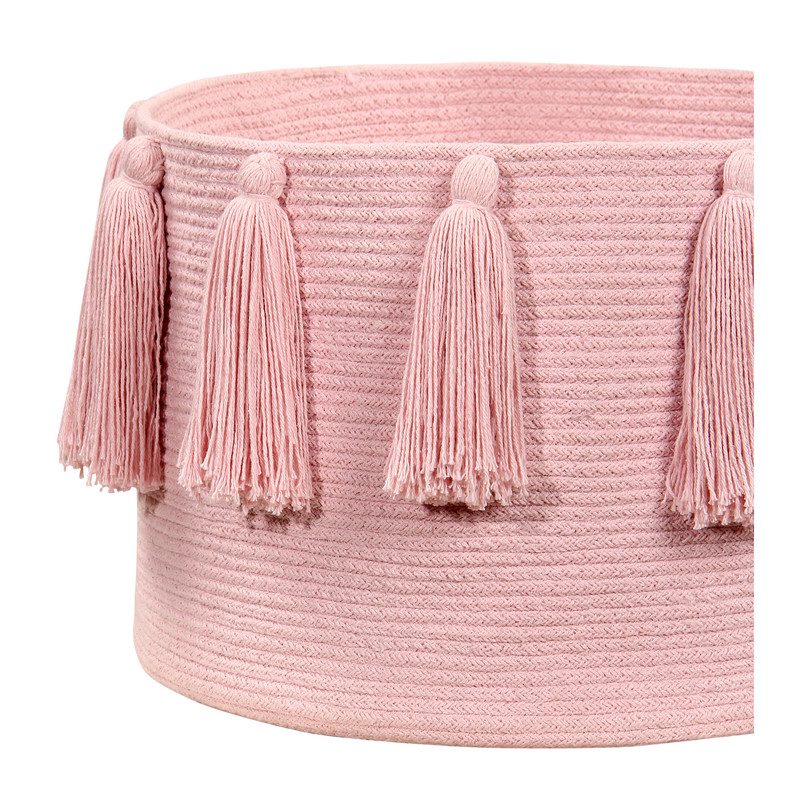 Tassels Basket, Pink Tassels Basket, Pink