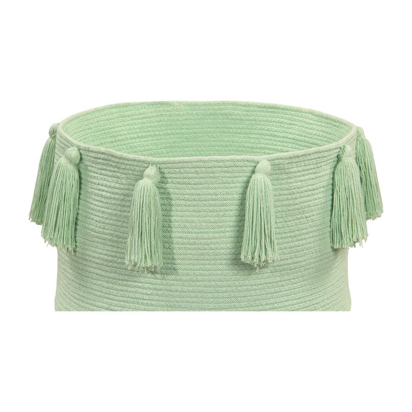 Tassels Basket, Soft Mint Tassels Basket, Soft Mint