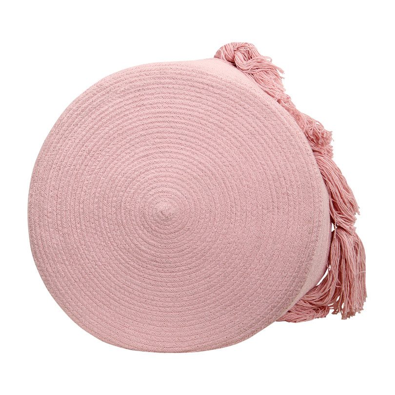 Tassels Basket, Pink Tassels Basket, Pink