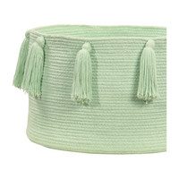 Tassels Basket, Soft Mint