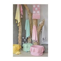 Tassels Basket, Soft Mint
