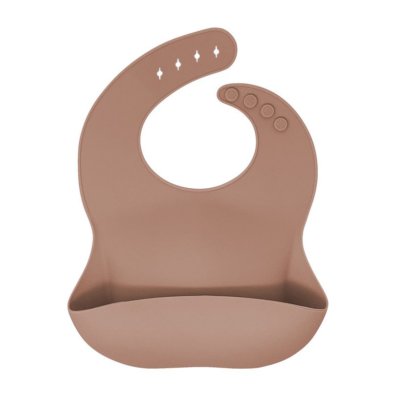 Modern Silicone Bib, Pecan Modern Silicone Bib, Pecan