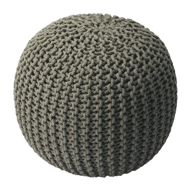 Knit Floor Pouf, Grey Knit Floor Pouf, Grey