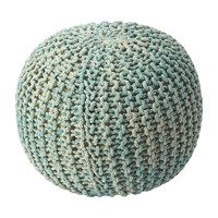 Knit Floor Pouf, Green