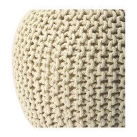 Knit Floor Pouf, Cream