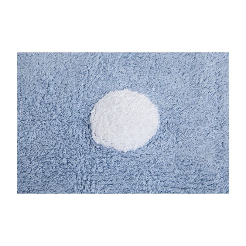 Polka Dots Washable Rug, Blue/White Polka Dots Washable Rug, Blue/White