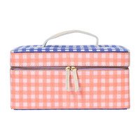 Toiletry Case, Gingham Blue & Pink