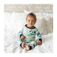 Toddler & Kids Two Piece Bamboo Pajama Set, Green Dinosaurs