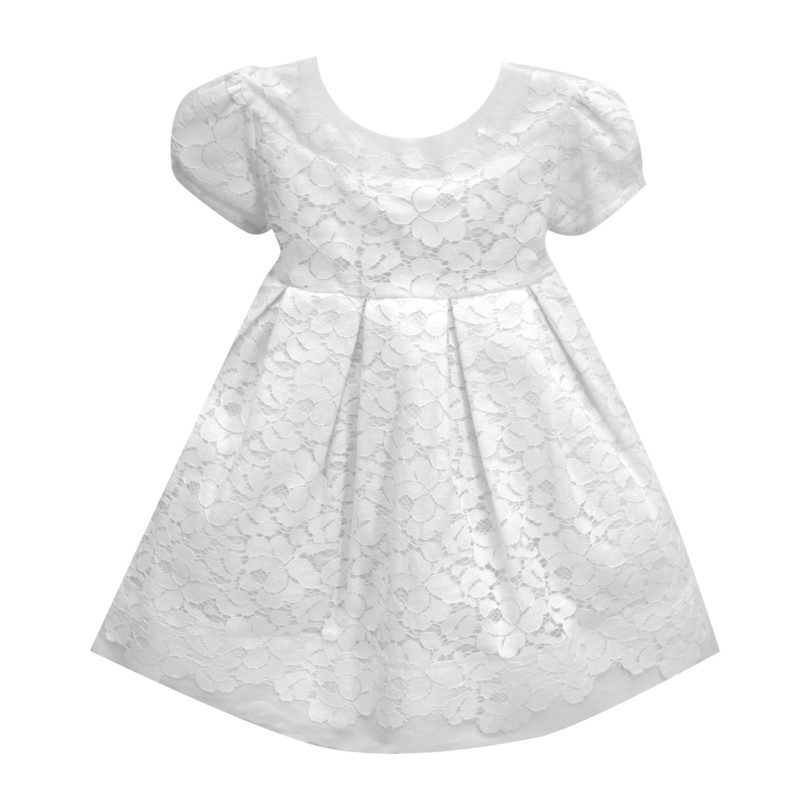 Gala Lace Baby Dress, White Cotton Dresses