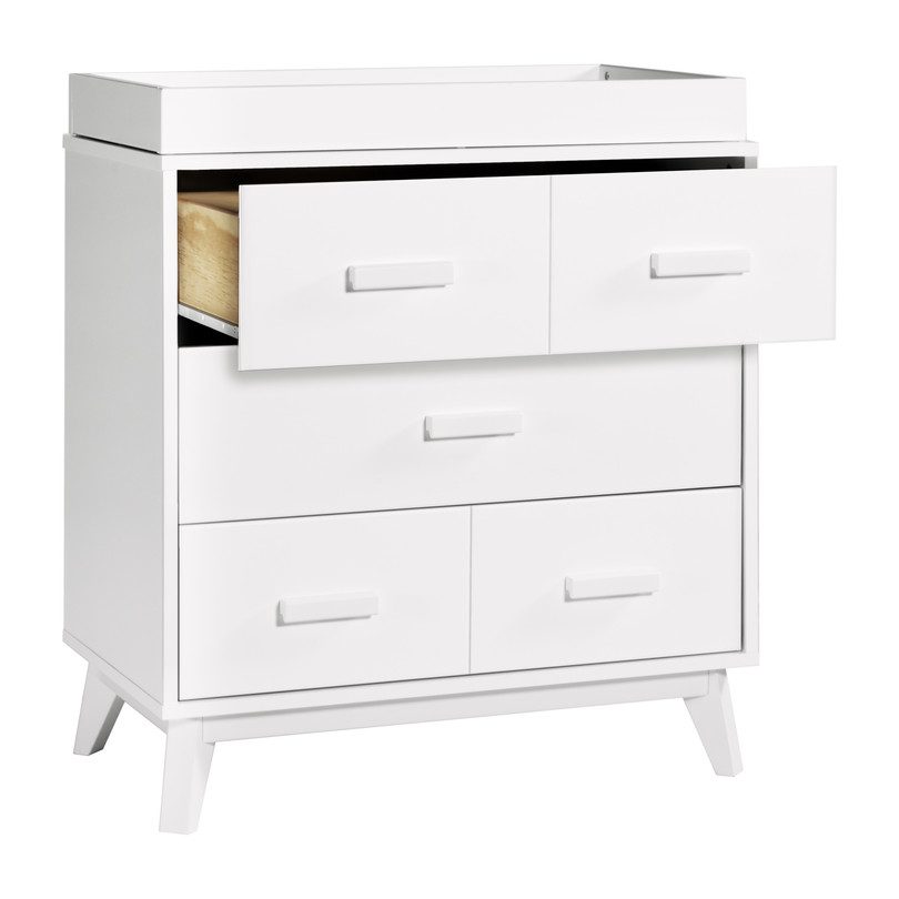 Scoot 3 Drawer Changer Dresser With Removable Changing Tray White