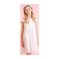 Sienna White Tulle Star Girls Party Dress