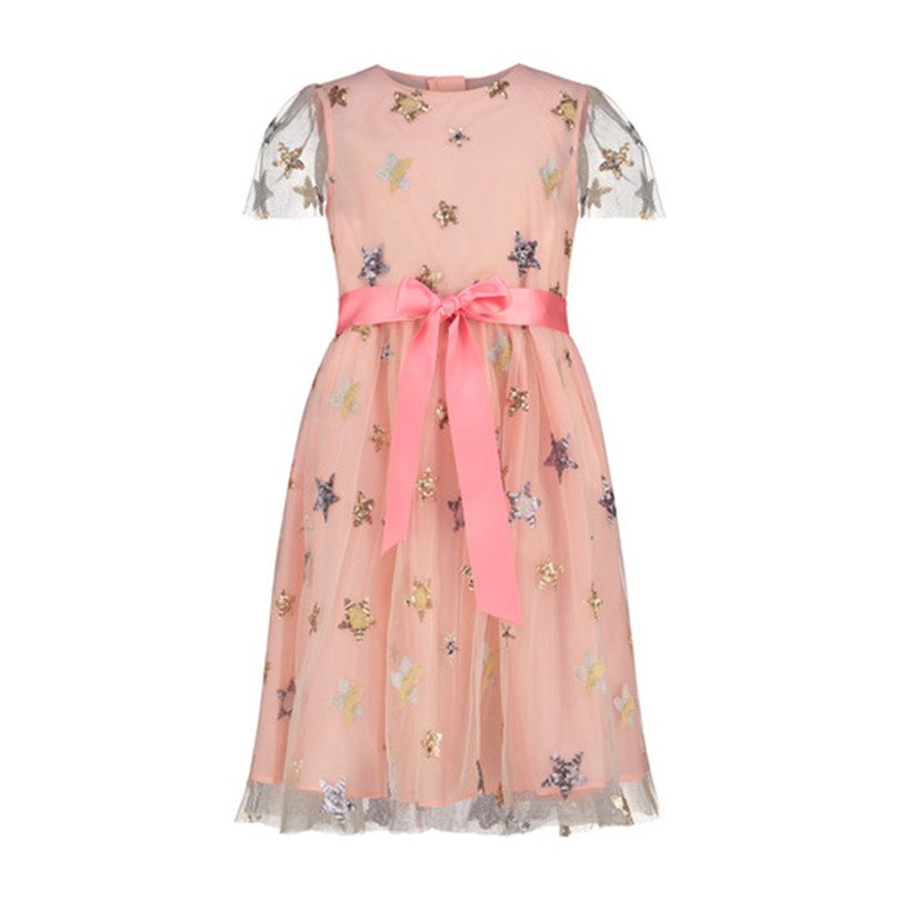 Embroidered Star Dress, Pale Pink Embroidered Star Dress, Pale Pink