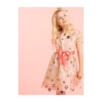 Embroidered Star Dress, Pale Pink