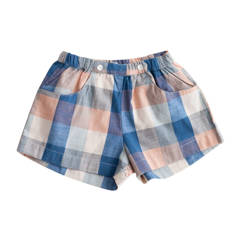 Blue Chex Begonia Shorts Blue Chex Begonia Shorts