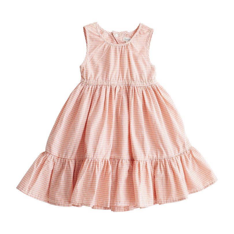 Peach Gingham Chloe Dress Dresses