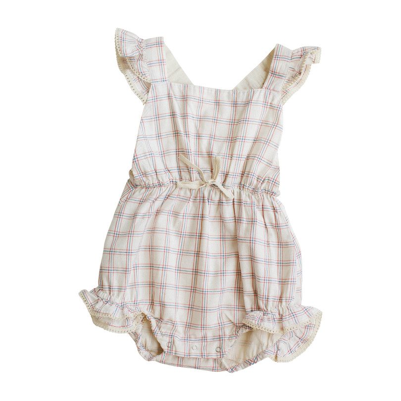 White Chex Poppy Romper White Chex Poppy Romper