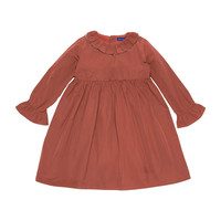 Audrey Taffeta Dress with Glitter Collar Detail, Rose Coco