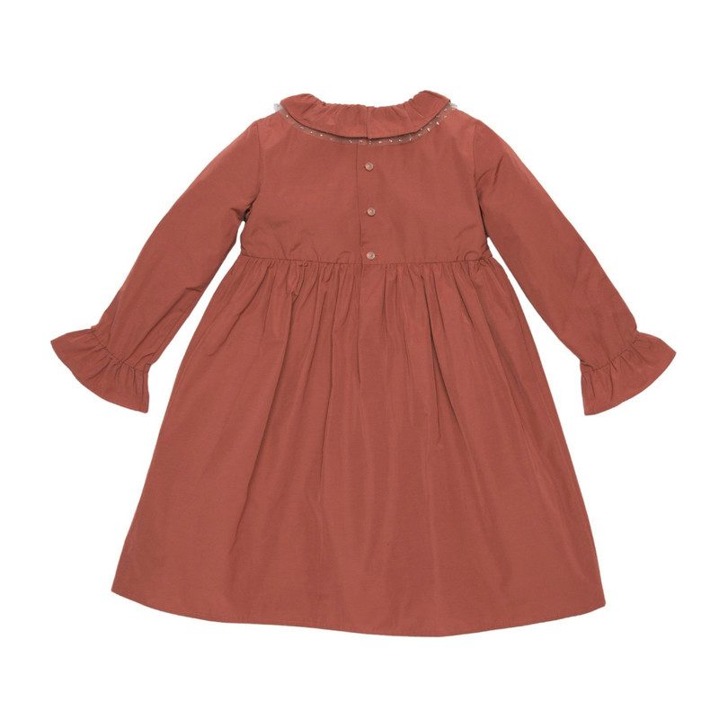 Audrey Taffeta Dress with Glitter Collar Detail, Rose Coco Audrey Taffeta Dress with Glitter Collar Detail, Rose Coco